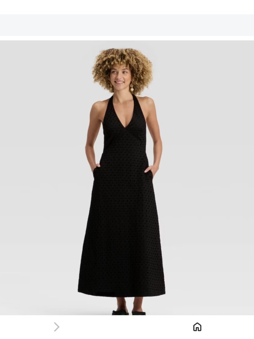 a new day, 2 White and black Halter Eyelet Maxi Dresses X-large - Picture 4 of 9